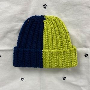 Crochet split color beanie